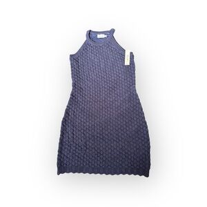 Eliza J Textured Knit Sleeveless Sweater Dress Navy Size M NWT